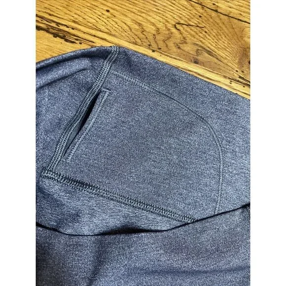 𝅺lululemon Wunder Under High Rise Crop 21” Heather Gray Leggings Size 12 - Picture 8 of 9
